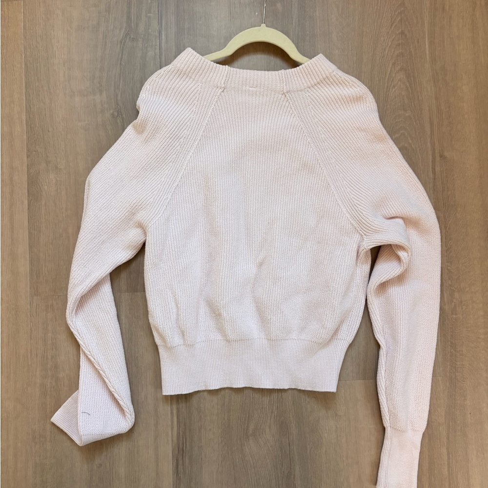 Free People Soft Pink Crew Neck Sweater